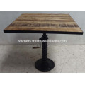 Industrial Jack Crank Bar Table Square Mango Top Madeira Ferro moldado